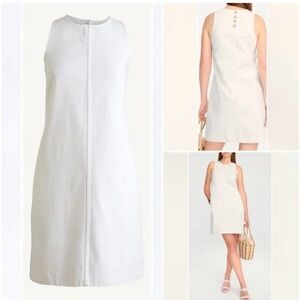 J. Crew White Denim Shift Dress